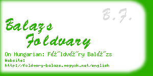 balazs foldvary business card